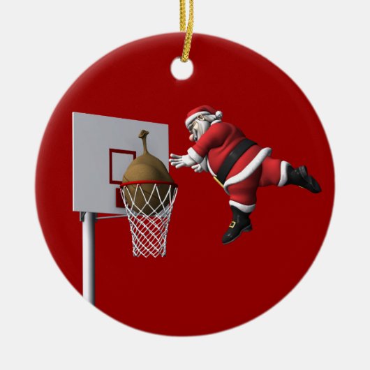 Slam Dunk Santa Claus Keramisch Ornament (Voorkant)