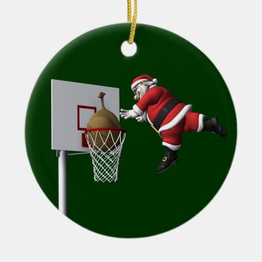 Slam Dunk Santa Claus Keramisch Ornament (Voorkant)