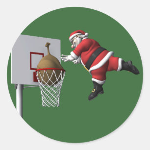 Slam Dunk Santa Claus Ronde Sticker