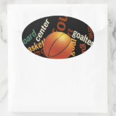 Slam Dunk van Vocabulary: Basketbal Game of Champs Ovale Sticker (Tas)