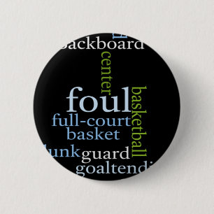 Slam Dunk van Woorden: Basketbalspel van Kampioene Ronde Button 5,7 Cm