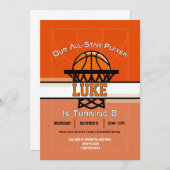 Slam Dunk Verjaardag Bash Uitnodiging (Voorkant / Achterkant)