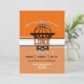 Slam Dunk Verjaardagsfeest Uitnodiging (Staand voorkant)