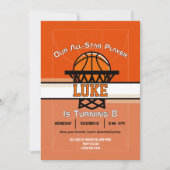 Slam Dunk Verjaardagsfeest Uitnodiging  (Voorkant)