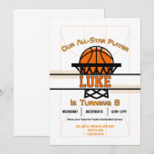 Slam Dunk Verjaardagsfeest Uitnodiging (Voorkant / Achterkant)