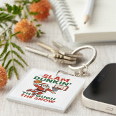 Slam Dunkin Door De Sneeuw- Kerst Basketbal Sleutelhanger (Voorkant Rechts)