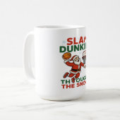 Slam Dunkin Through The Snow- Christmas Basketball Koffiemok (Voorkant links)