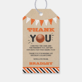 Slam Dunking De Grote | Basketbal Verjaardag Cadeaulabel