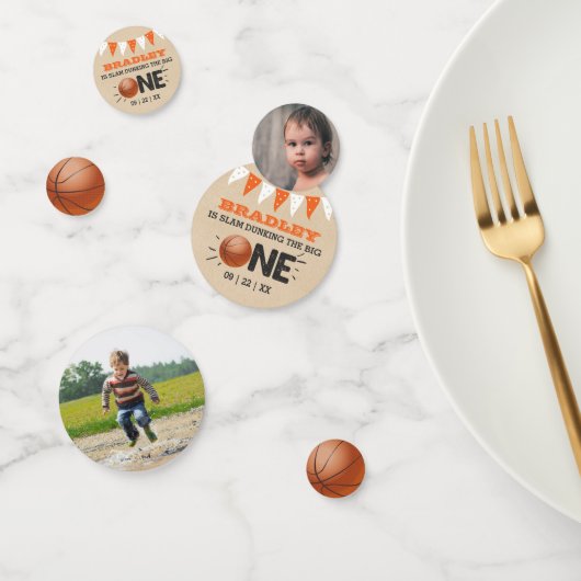 Slam Dunking the Big One | Basketball 1e verjaarda Confetti (Groep)