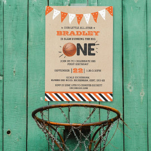 Slam Dunking the Big One   Basketball 1e verjaarda Kaart