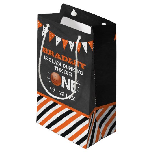 Slam Dunking the Big One | Basketball 1e verjaarda Klein Cadeauzakje (Voorkant Gekanteld)