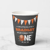 Slam Dunking the Big One | Basketball 1e verjaarda Papieren Bekers (Achterkant)