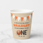 Slam Dunking the Big One | Basketball 1e verjaarda Papieren Bekers (Achterkant)