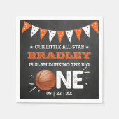 Slam Dunking the Big One | Basketball 1e verjaarda Servet (Voorkant)