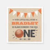Slam Dunking the Big One | Basketball 1e verjaarda Servet (Voorkant)