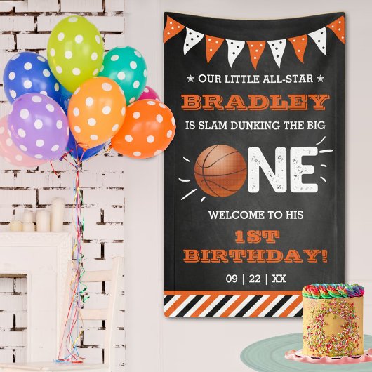 Slam Dunking the Big One | Basketball 1e verjaarda Spandoek