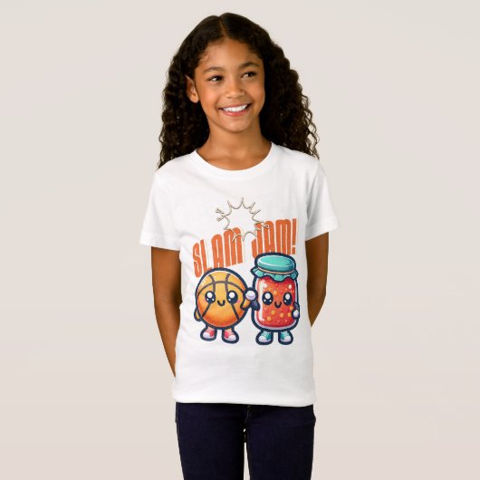 Slam Jam Basketball Schattigee woordspeling T-shirt (Voorkant volledig)