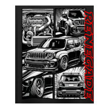Slammed Renegade Widebody Turbo Comic Grafisch