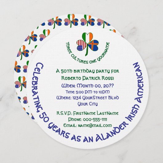 Slander Ierse VS Shamrock gepersonaliseerde verjaa Kaart (Voorkant / Achterkant)