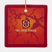 Slang 2025 Chinese Maan Nieuwjaar Rood Vet Modern Keramisch Ornament (Achterkant)