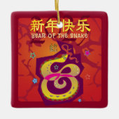 Slang 2025 Chinese Maan Nieuwjaar Rood Vet Modern Keramisch Ornament (Voorkant)