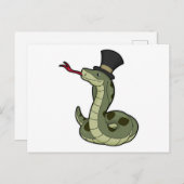 Slang als gentleman & hoed briefkaart (Voorkant / Achterkant)