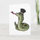 Slang als heer & hoed kaart (Voorkant)