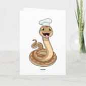 Slang als kok met kookmuts kaart (Achterkant)