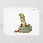 Slang als Koning met Kroon Briefkaart (Voorkant / Achterkant)