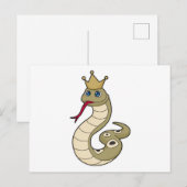 Slang als Koning met Kroon Briefkaart (Voorkant / Achterkant)