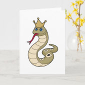 Slang als Koning met Kroon Kaart (Gele Bloem)