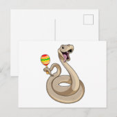 Slang als muzikant met maracas briefkaart (Voorkant / Achterkant)