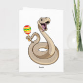 Slang als muzikant met maracas kaart (Achterkant)