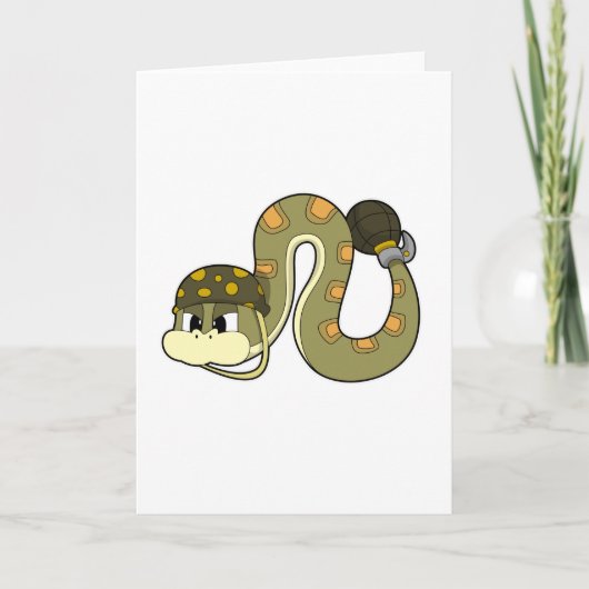 Slang als soldaat met wapen kaart (Voorkant)