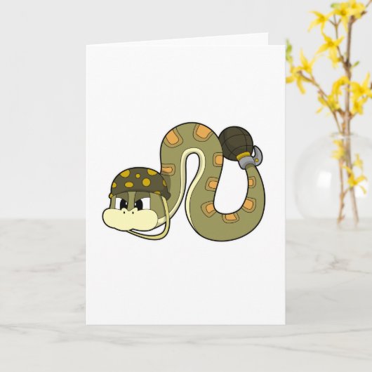 Slang als soldaat met wapen kaart (Gele Bloem)