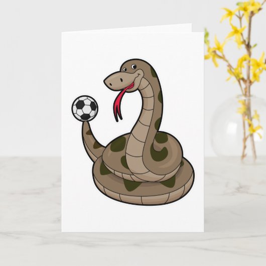 Slang als voetballer met voetbal kaart (Gele Bloem)