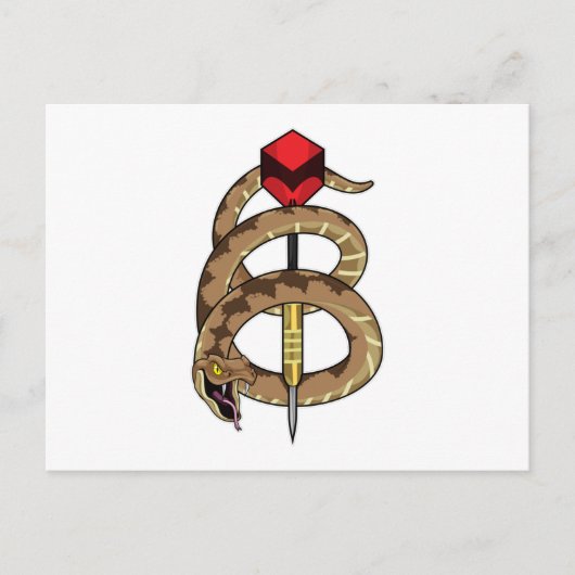 Slang bij Darts met Dart Briefkaart (Voorkant)