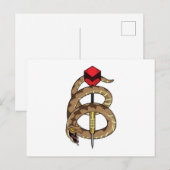 Slang bij Darts met Pijltje Briefkaart (Voorkant / Achterkant)
