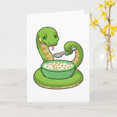 Slang bij het eten met Muesli Kaart (Gele Bloem)