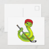 Slang bij ijshockey met ijshockeystick briefkaart (Voorkant / Achterkant)