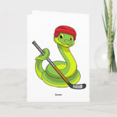 Slang bij ijshockey met ijshockeystick kaart (Achterkant)