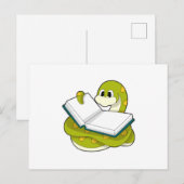 Slang bij Reading met boek Briefkaart (Voorkant / Achterkant)