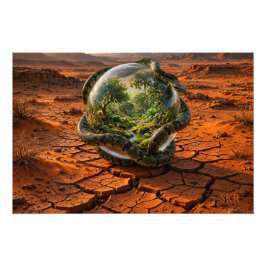 Slang & de Bol van Eden Surrealistisch Droomlandsc Foto Afdruk