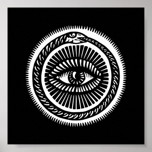 slang die zijn eigen staart eet poster (Voorkant)