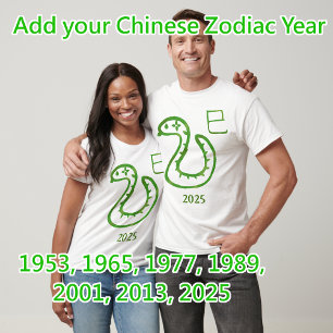 Slang Dierenriem Aanpasbaar Jaar T-shirt