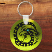 SLANG DRAGON,zwart,blauw aquamarijn,geel topaas Sleutelhanger (Voorkant)