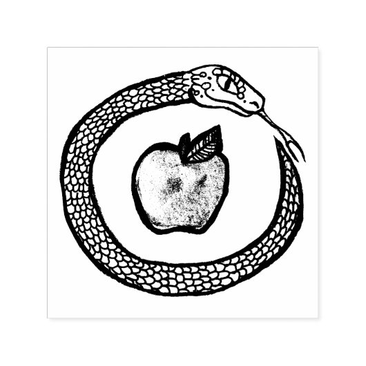 Slang en Appel Zelfinktende Stempel (Design)