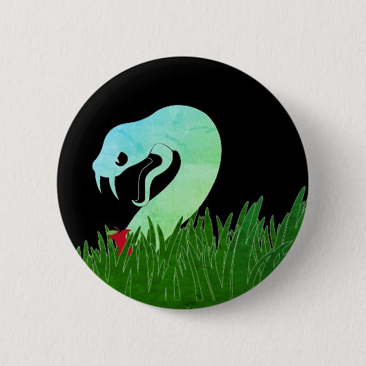 Slang en appel ZWARTE pin/ Ronde Button 5,7 Cm (Voorkant)