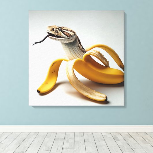 Slang en banaan fusie canvas afdruk (Insitu (Houten vloer))