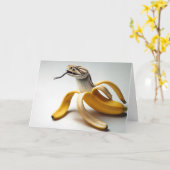 Slang en banaan Fusion voor Verjaardag Kaart (Gele Bloem)